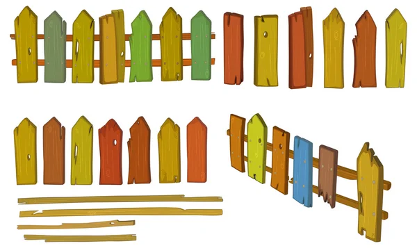 Cartone animato recinzione in legno — Vettoriale Stock