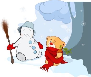 oyuncak ayı ve Noel kartopu