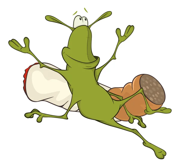 Cucaracha y un cigarrillo de dibujos animados — Vector de stock