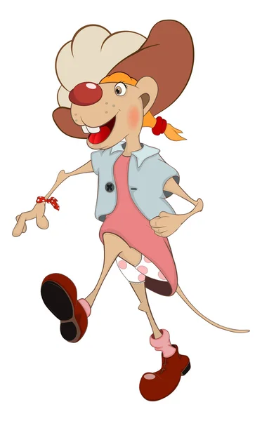 Desenhos animados do rato feliz — Vetor de Stock