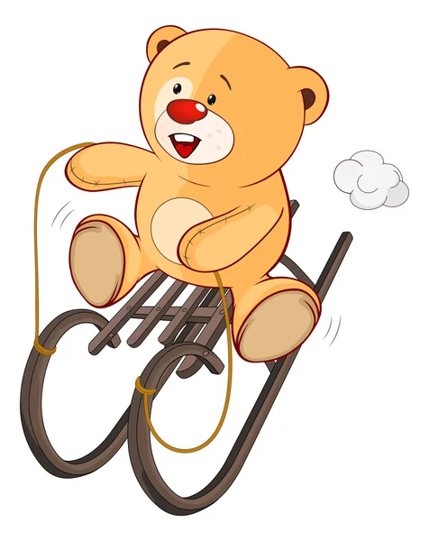 Brinquedo urso filhote de desenho animado — Vetor de Stock