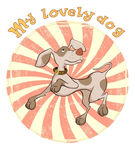 Distintivo de cão de caça Desenhos animados —  Vetores de Stock
