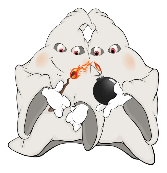 Fantômes et dessin animé de la bombe — Image vectorielle