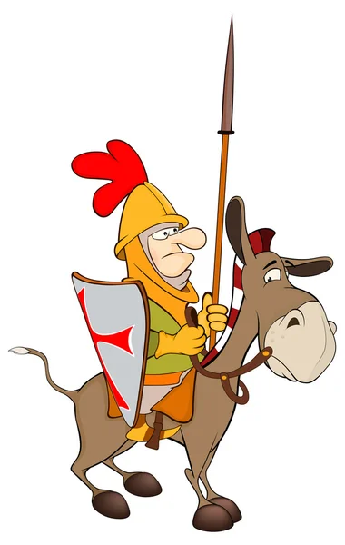 A knight and knightly donkey — Stock Vector