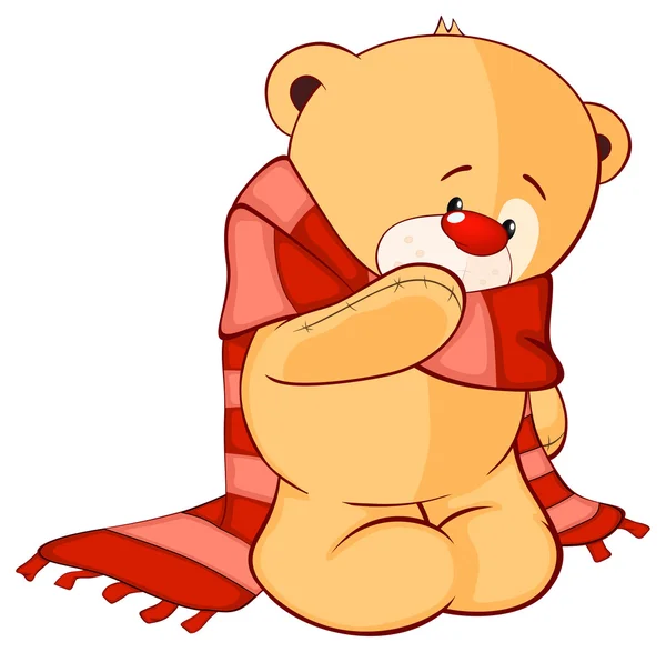 Plyšová hračka medvěd mládě kreslený — Stockový vektor