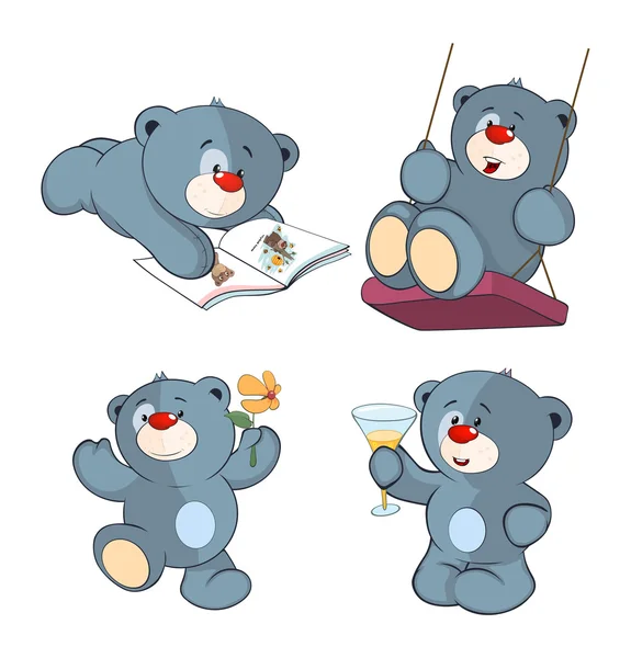 Σύνολο αρκούδες κινουμένων σχεδίων — Διανυσματικό Αρχείο