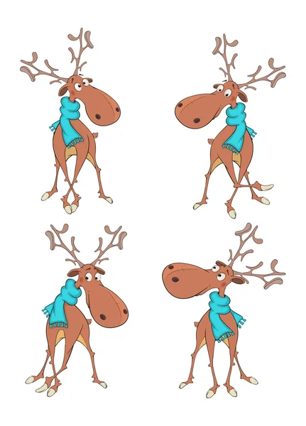 Set of reindeer cartoon — Stock Vector