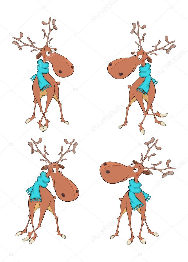 Set of reindeer cartoon