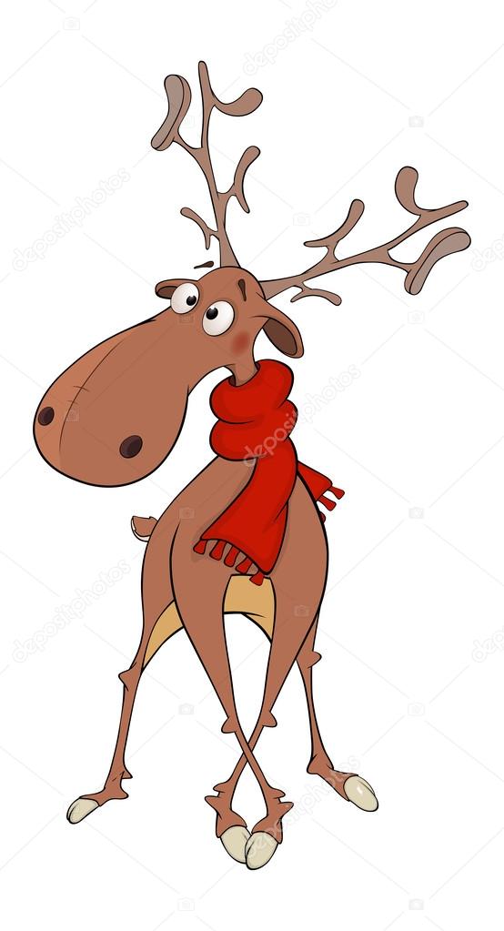 Christmas deer cartoon