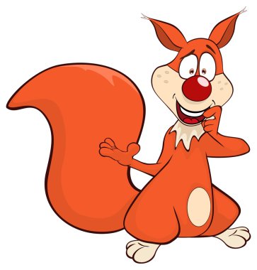 Bir sincap karakter karikatür