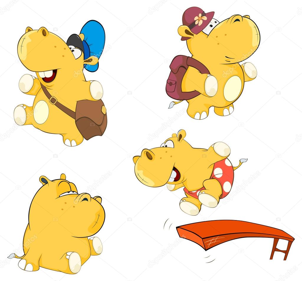 A set of hippos.