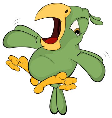 Yeşil papağan çizgi film