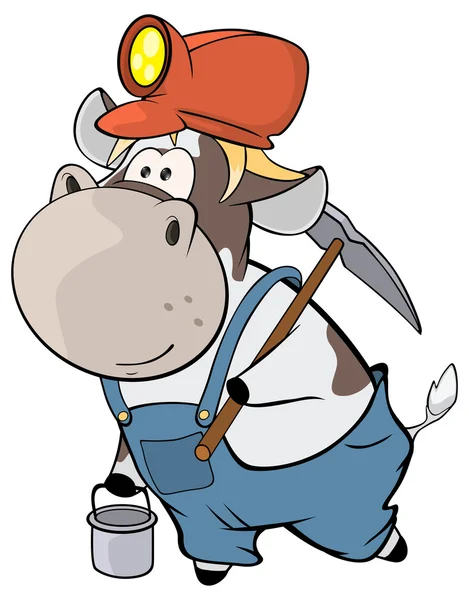 A little cow miner. — Stock Vector