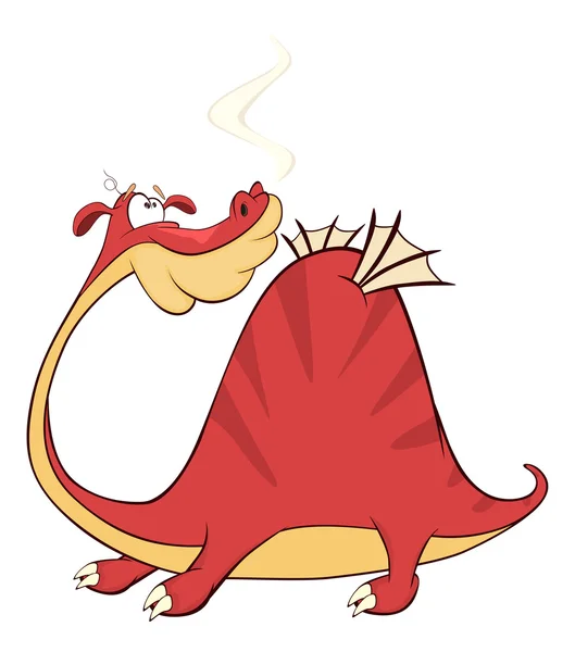 Dessin animé dragon rouge — Image vectorielle