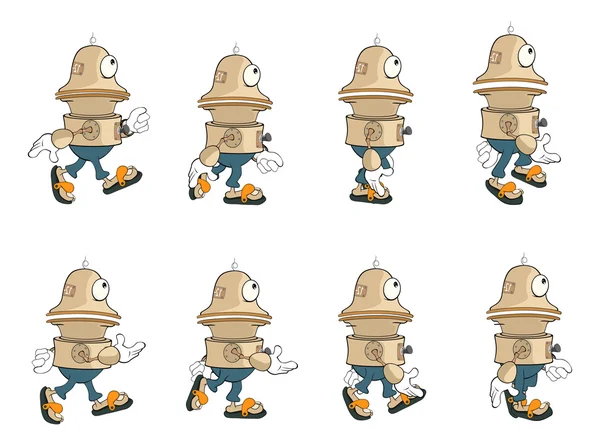 Cartoon character cute robot — Stock Vector