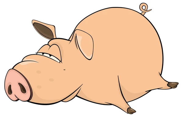 Mignon dessin animé de porc — Image vectorielle