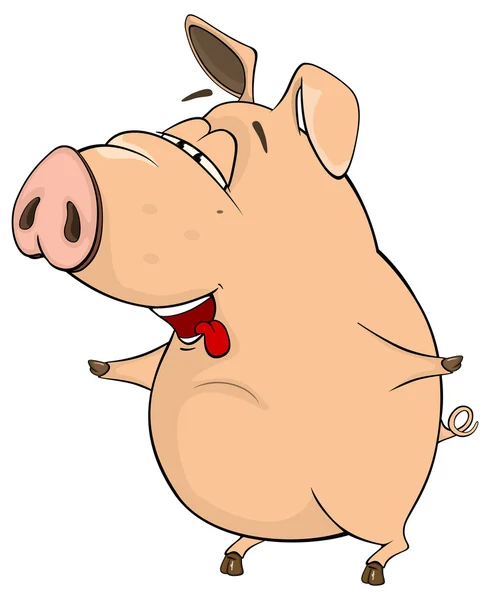 Mignon dessin animé de porc — Image vectorielle