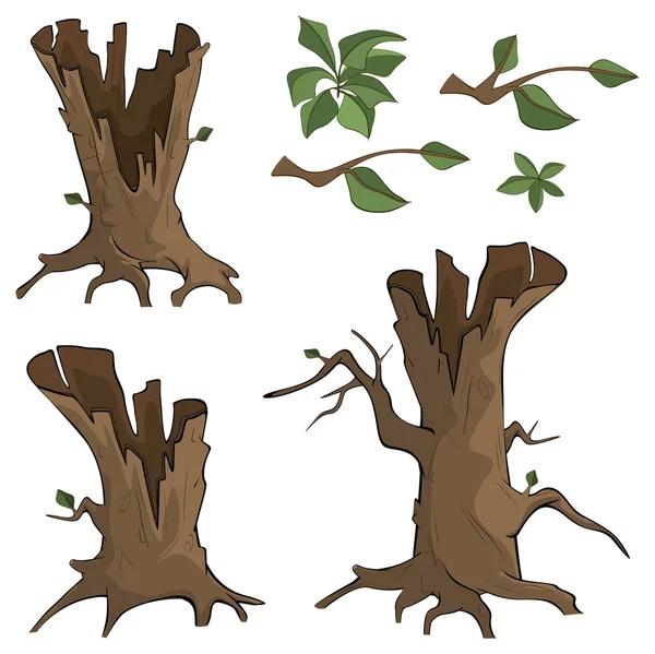 Set van droge bomen — Stockvector