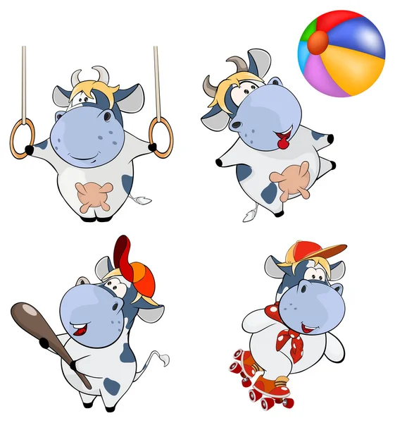 Cartoon Happy cows — Stock Vector