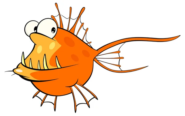 Dessin animé poissons d'eau profonde — Image vectorielle