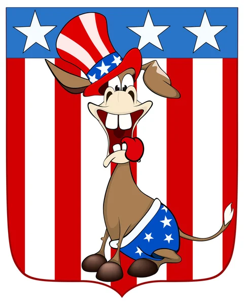 Cartoon american donkey — Stock Vector