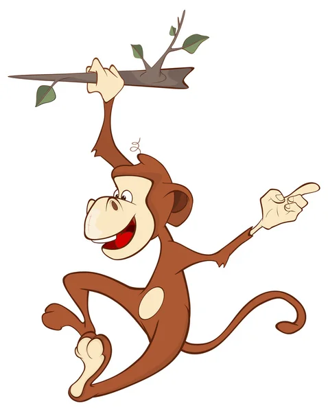 Macaco alegre engraçado — Vetor de Stock