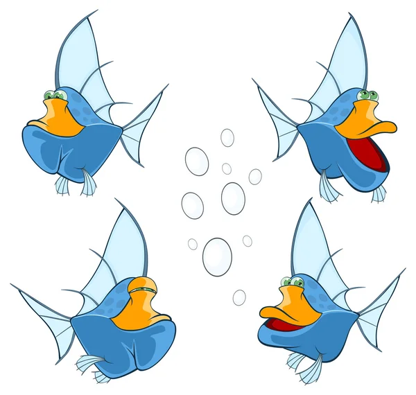 Lindos peces de aguas profundas — Vector de stock