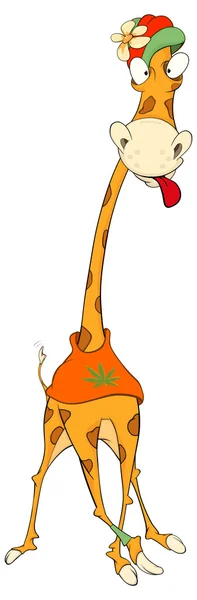 Dibujos animados jirafa alegre — Vector de stock