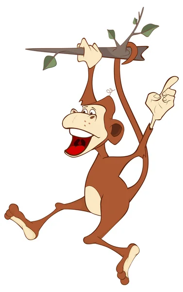 Funny cheerful monkey — Stock Vector