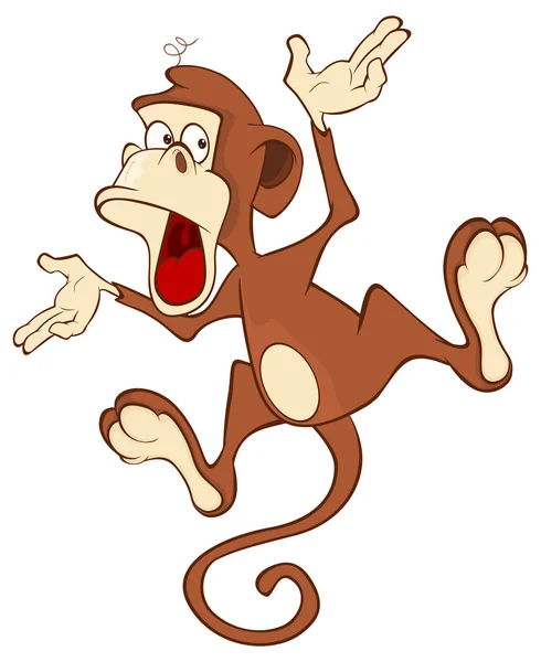 Macaco dos desenhos animados alegre . — Vetor de Stock