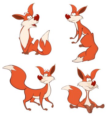 Red foxes cartoon clipart