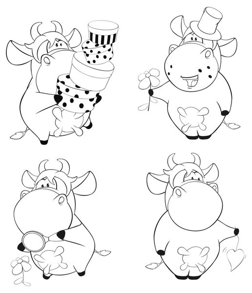 Happy Cartoon cows