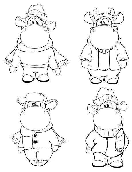 Happy Cartoon cows — Stock Vector