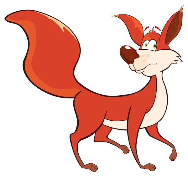 Dibujos animados zorro rojo — Vector de stock