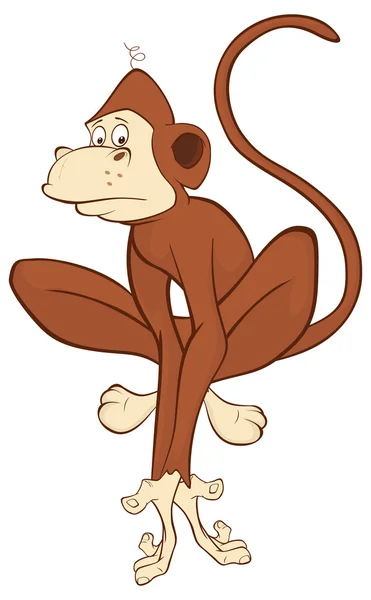 Macaco alegre dos desenhos animados — Vetor de Stock