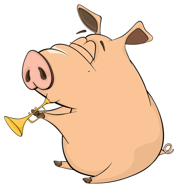 En tecknad gris-musiker — Stock vektor