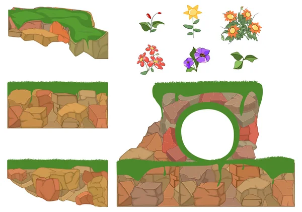 Conjunto de elementos de jardín — Archivo Imágenes Vectoriales