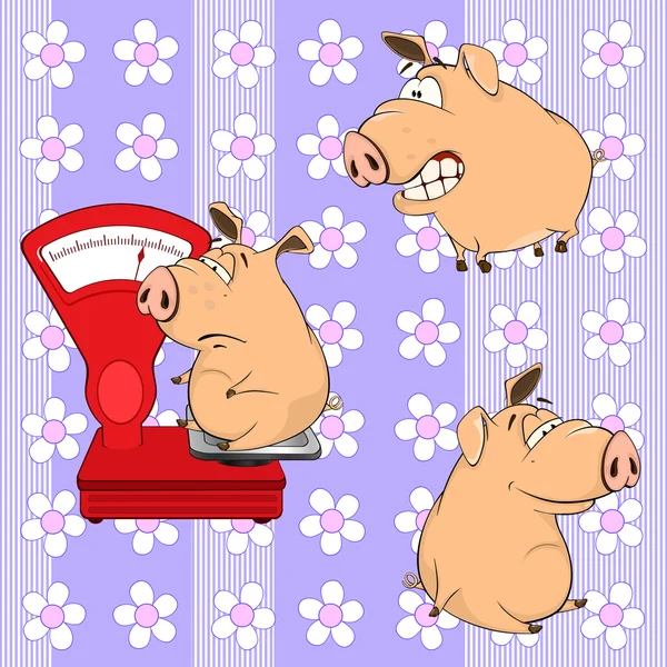 Grappige cartoon varkens — Stockvector