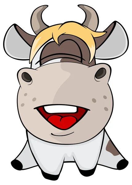 Una pequeña vaca de dibujos animados — Vector de stock