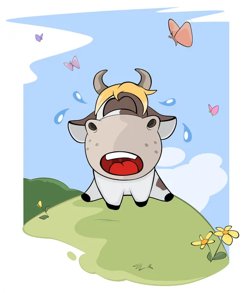 I small lost cow. — Stock Vector