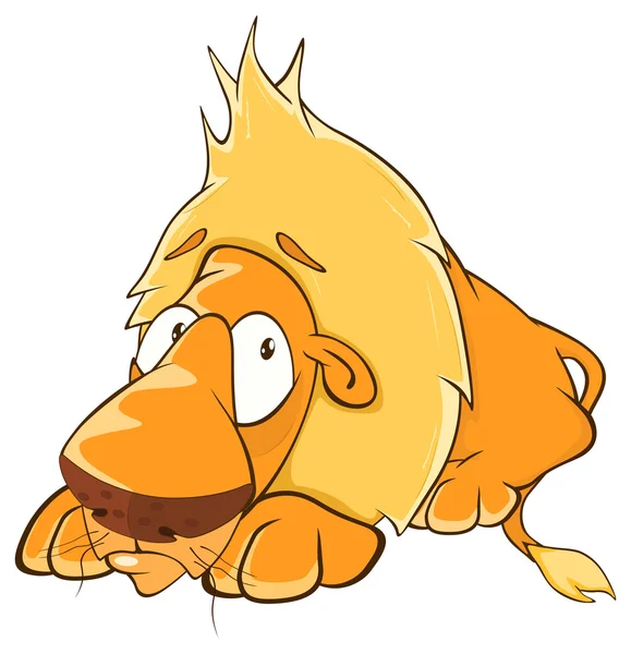 Cartone animato leone giallo — Vettoriale Stock