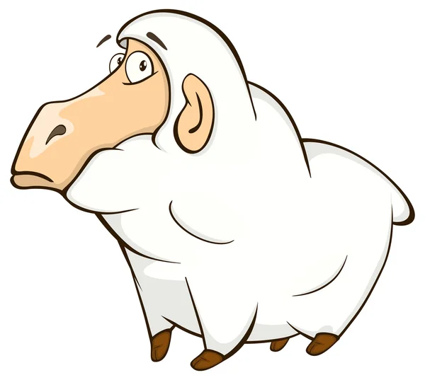 Bonita oveja de dibujos animados — Vector de stock