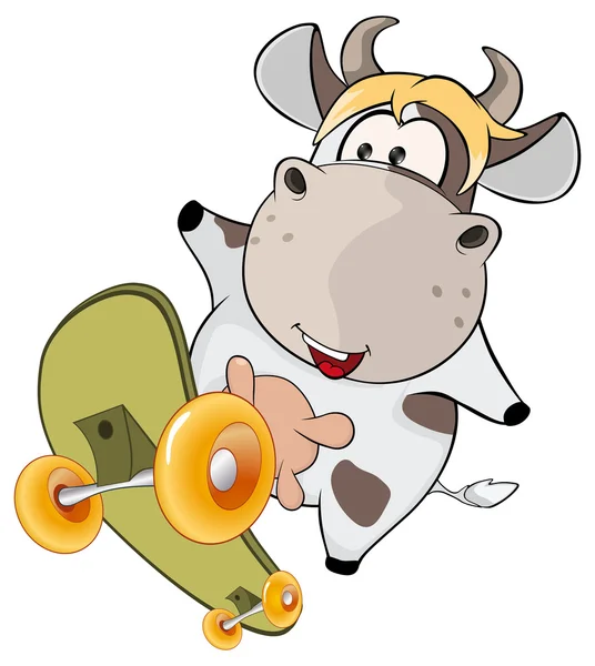 Cartoon funny cow — Stock Vector