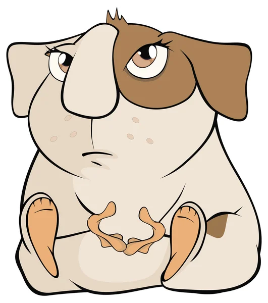 Divertida caricatura de conejillo de indias marrón — Vector de stock