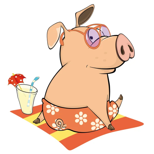 Милі мультфільми свиня — стоковий вектор
