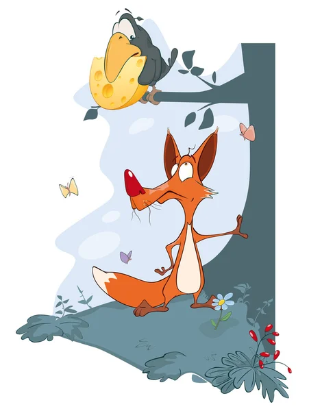 Peynir ve Fox ile raven