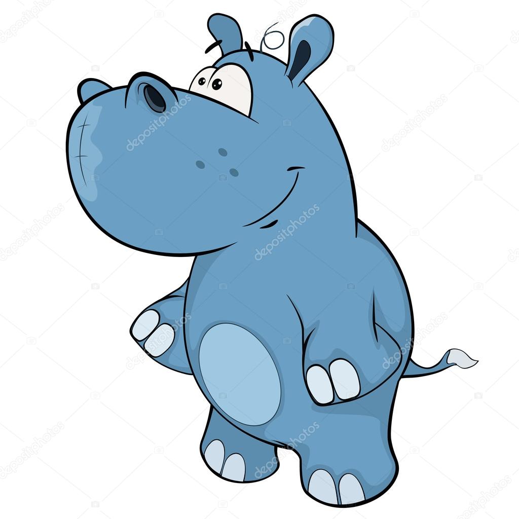 Little Cartoon hippopotamus.