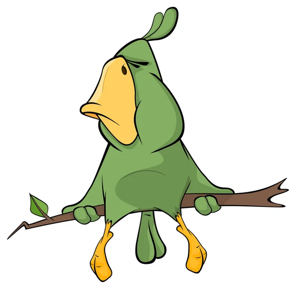 녹색 앵무새 만화 — 스톡 벡터