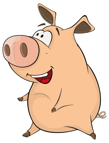 Mignon animal de ferme porcine dessin animé — Image vectorielle