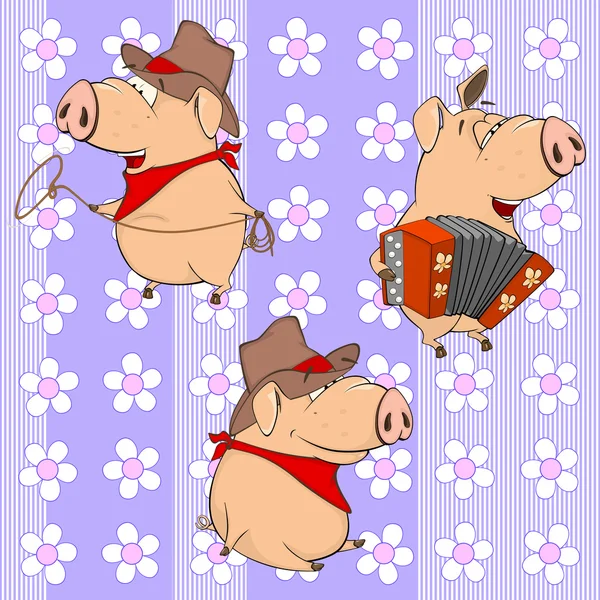 Naadloze patroon met varkens — Stockvector